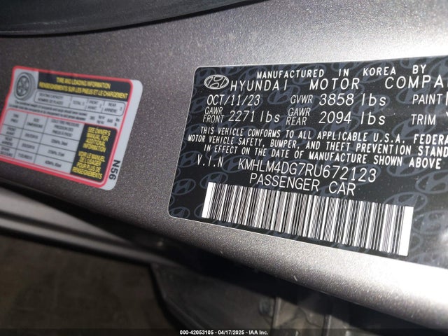 KMHLM4DG7RU672123 Hyundai mpi nu pe