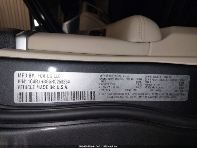 1C4RJHBG5RC258264 Jeep Grand Cherokee Limited 4x4