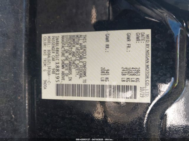 1N4BL4BV1LC188195 Nissan Altima S Fwd