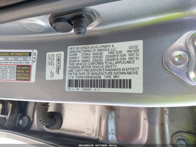 2022 HONDA CR-V 7FARW1H58NE008288 Photo 8