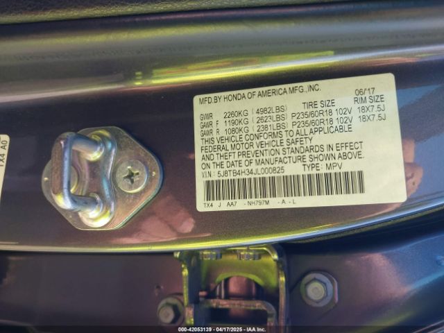 5J8TB4H34JL000825 Acura Rdx Acurawatch Plus Package