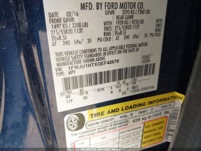 1FMJU1HTXGEF42678 Ford Expedition Xlt