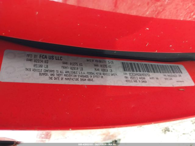 2C3CDXHG5KH658752 Dodge Charger Gt Rwd