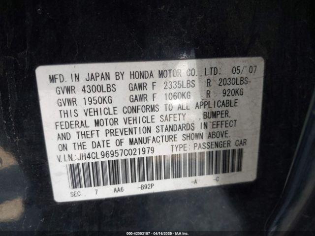 2007 ACURA TSX JH4CL96957C021979 Photo 8