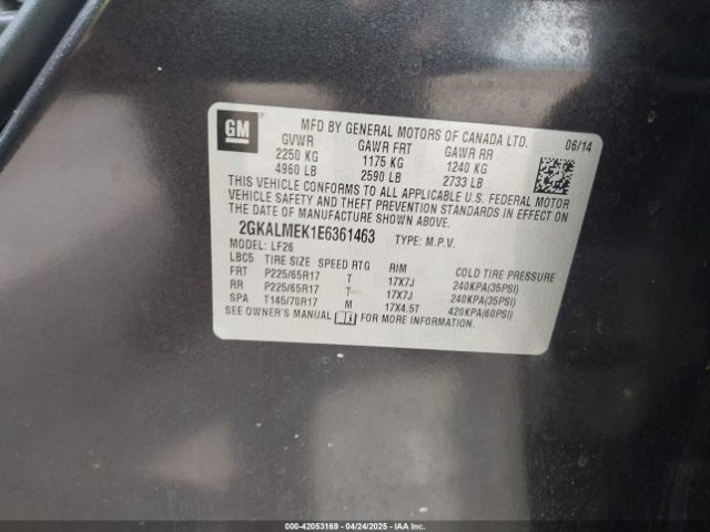 2GKALMEK1E6361463 GMC lea - flex fuel (gas/alc), aluminum, high output
