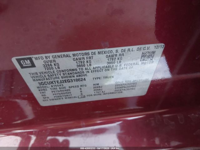 3GCUKTEJ2EG318624 Chevrolet Silverado 1500 High Country