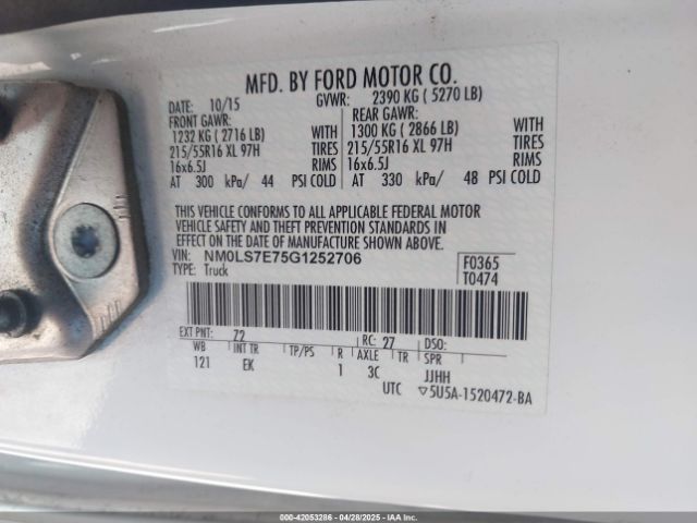 NM0LS7E75G1252706 Ford Transit Connect Xl