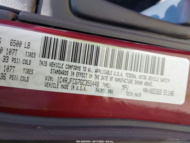 1C4RJFCG7GC355448 Jeep Grand Cherokee High Altitude