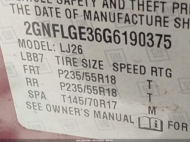 2GNFLGE36G6190375 Chevrolet Equinox Ltz