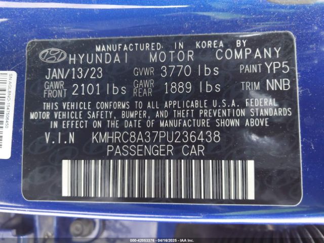 KMHRC8A37PU236438 Hyundai Venue Limited