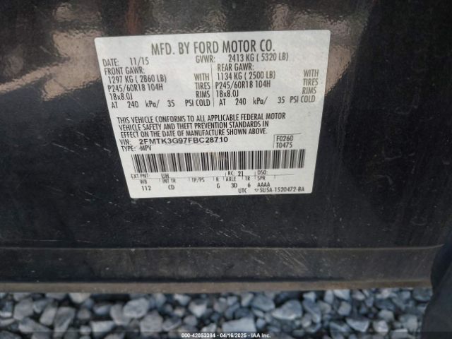 2FMTK3G97FBC28710 Ford EDGE SE