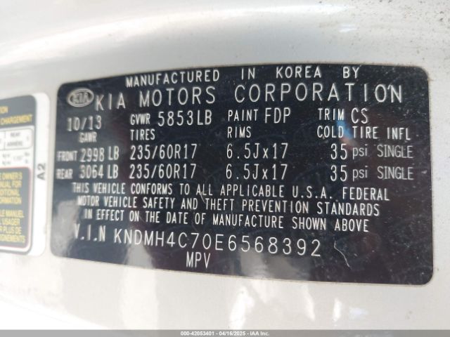 KNDMH4C70E6568392 KIA Sedona