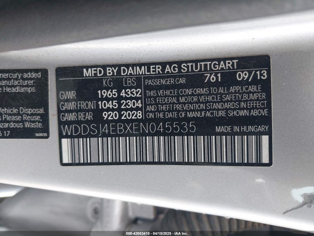 WDDSJ4EBXEN045535 Mercedes-Benz CLA 250