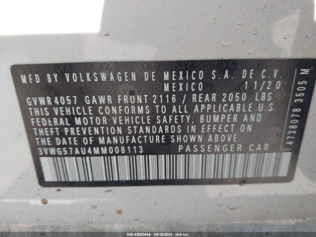 3VWG57AU4MM008113 Volkswagen Golf 1.4t Tsi