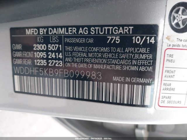 WDDHF5KB9FB099983 Mercedes-Benz E 350