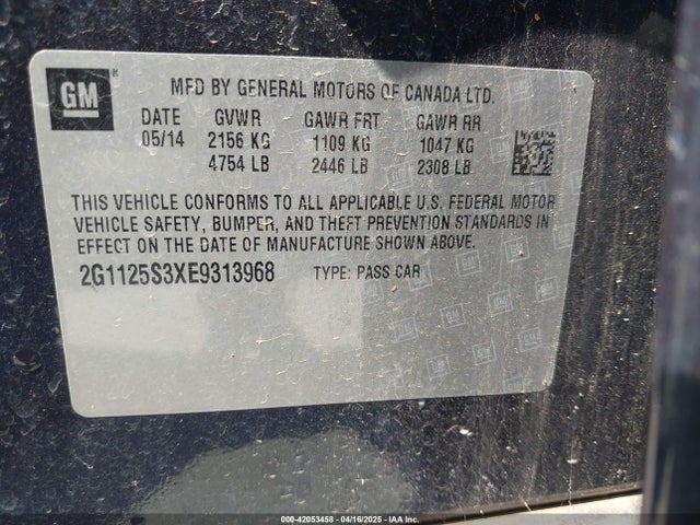 2G1125S3XE9313968 Chevrolet Impala 2lt