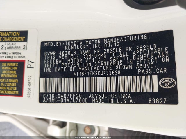 Toyota CAMRY SE 2014 4T1BF1FK9EU732628 Image 9