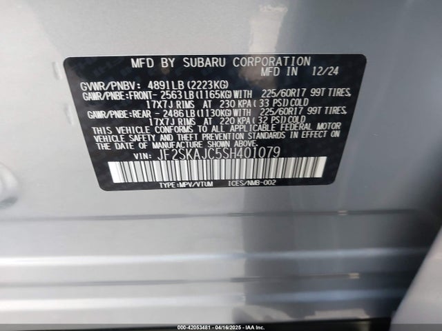 JF2SKAJC5SH401079 Subaru Forester Wilderness