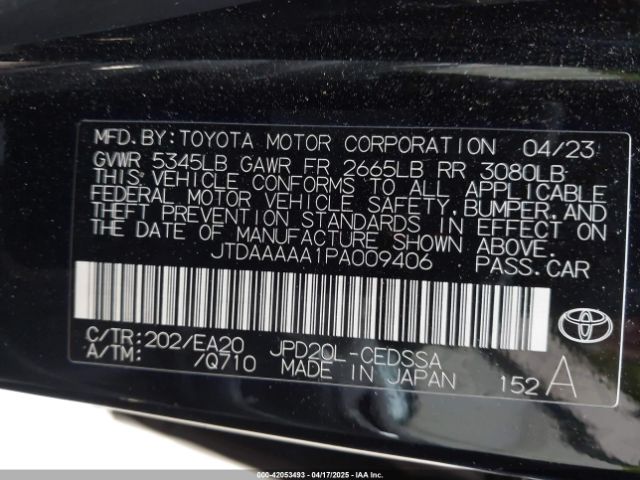 JTDAAAAA1PA009406 Toyota Mirai Xle