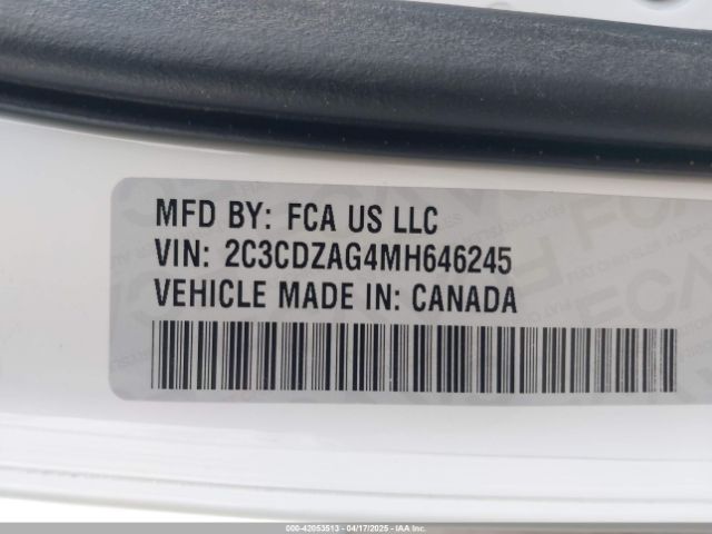 2021 DODGE CHALLENGER 2C3CDZAG4MH646245 Photo 8