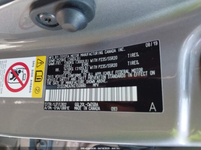 2T2ZZMCA7KC150880 Lexus RX 350
