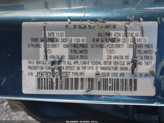 JM3KFBCM0M0496397 Mazda Cx-5 Touring