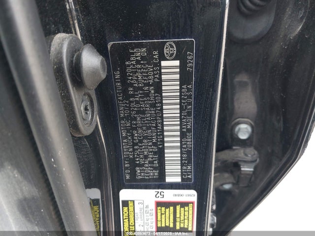 4T1G11AK8PU748107 Toyota CAMRY SE