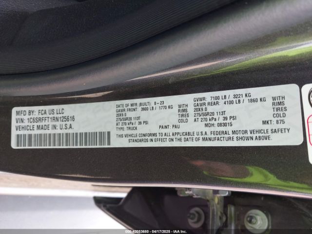 1C6SRFFT1RN125616 RAM 1500
