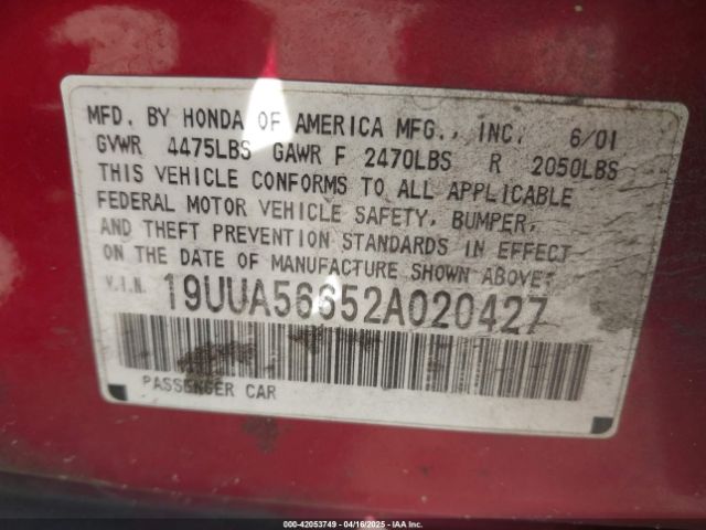 2002 ACURA TL 19UUA56652A020427 Photo 8