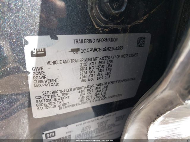 1GCPWCED8NZ104295 Chevrolet l84
