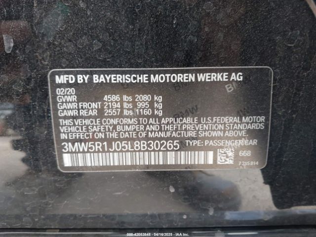 3MW5R1J05L8B30265 BMW 330I