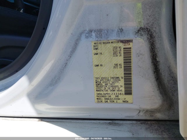 Nissan Altima 2.5 Sv 2015 1N4AL3AP9FC233381 Image 9