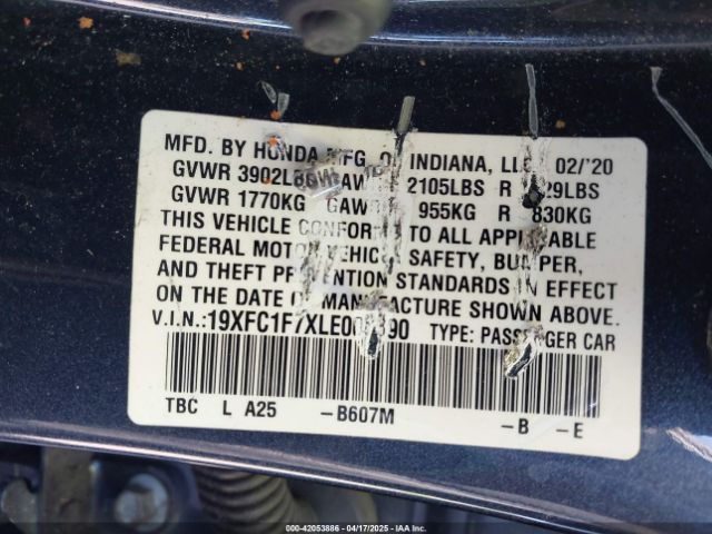 19XFC1F7XLE008890 Honda Civic Ex-l