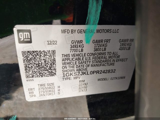 1GKS2JKL0PR242832 GMC Yukon Xl 4wd Denali