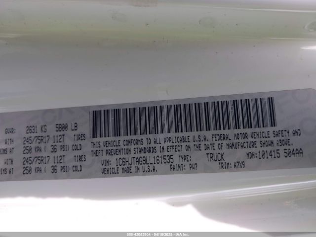 2020 JEEP GLADIATOR 1C6HJTAG9LL161535 Photo 8