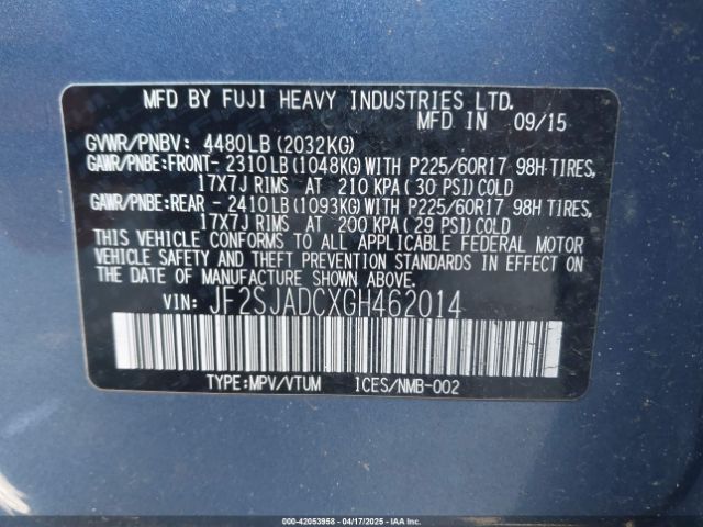 JF2SJADCXGH462014 Subaru Forester 2.5i Premium