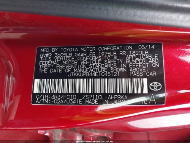 JTKKUPB44E1045121 Scion XD