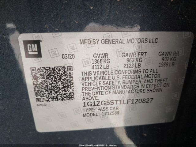 1G1ZG5ST1LF120827 Chevrolet Malibu Fwd Rs