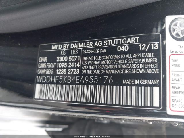 WDDHF5KB4EA955176 Mercedes-Benz E 350 E 350 Luxury