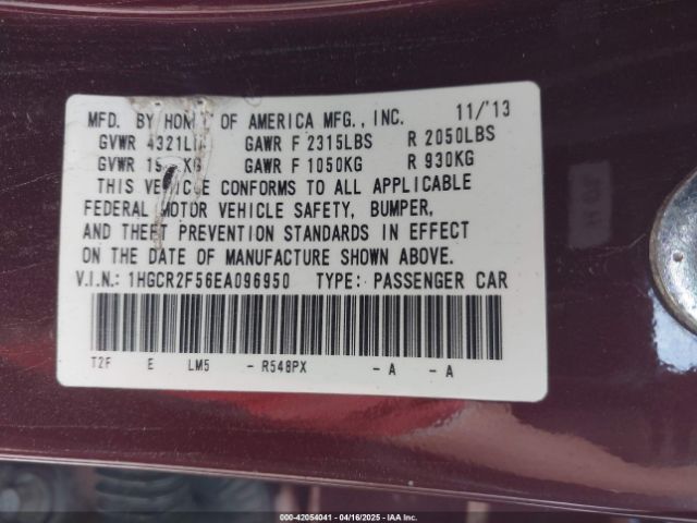 1HGCR2F56EA096950 Honda k24w1