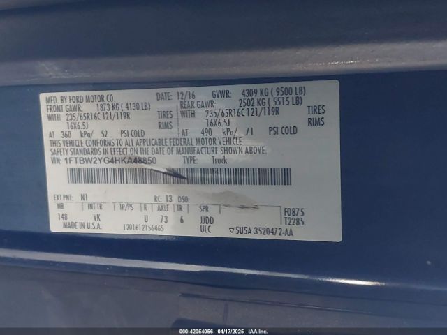 1FTBW2YG4HKA48850 Ford Transit-350