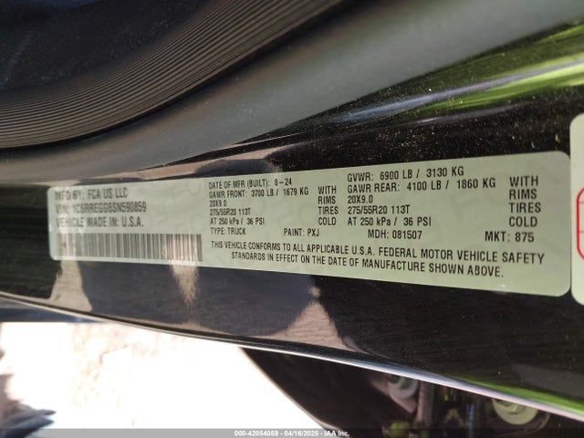 1C6RREGG6SN590859 RAM 1500