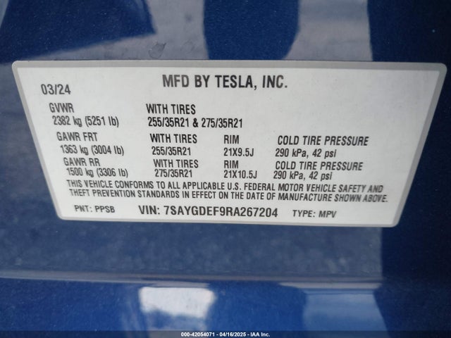 2024 TESLA MODEL Y 7SAYGDEF9RA267204 Photo 8