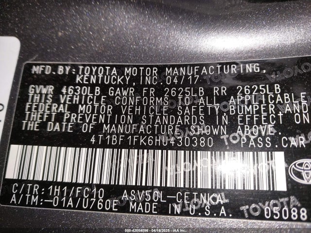 Toyota CAMRY LE 2017 4T1BF1FK6HU430380 Image 9