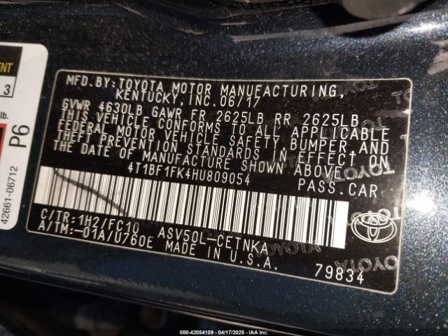 4T1BF1FK4HU809054 Toyota CAMRY LE