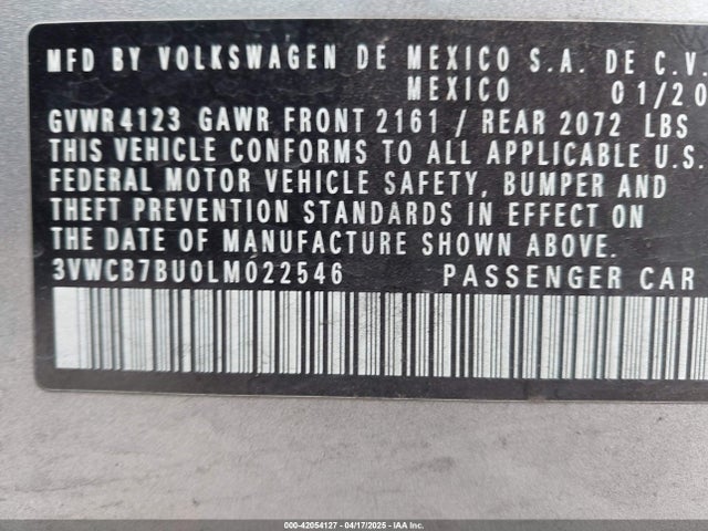 3VWCB7BU0LM022546 Volkswagen Jetta 1.4t R-line/1.4t S/1.4t Se