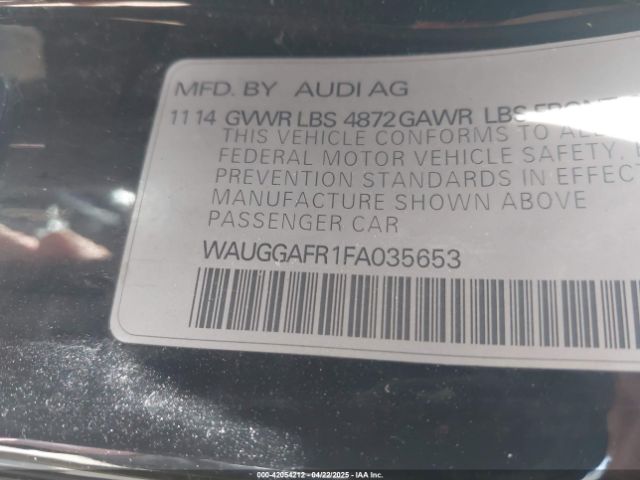 WAUGGAFR1FA035653 Audi S5 3.0t Premium Plus