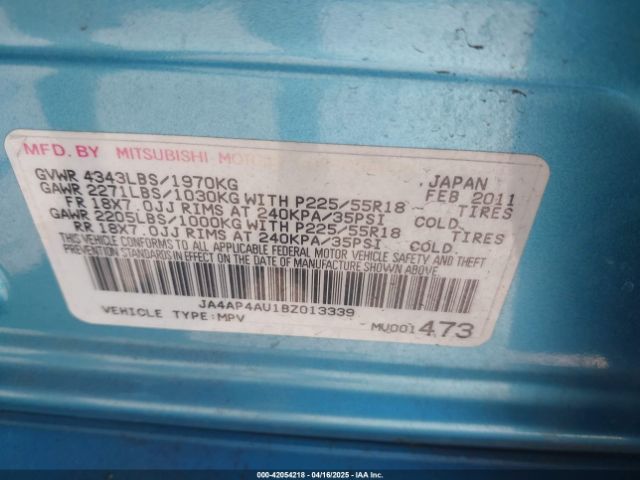 2011 MITSUBISHI OUTLANDER SPORT JA4AP4AU1BZ013339 Photo 8