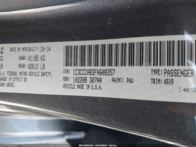 2015 CHRYSLER 200 1C3CCCAB3FN608357 Photo 8