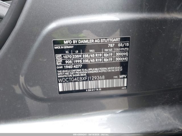WDCTG4EBXFJ129368 Mercedes-Benz GLA 250